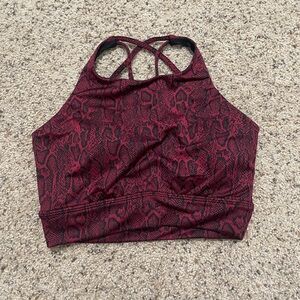 Buffbunny Large Red Snake Print Sports Bra